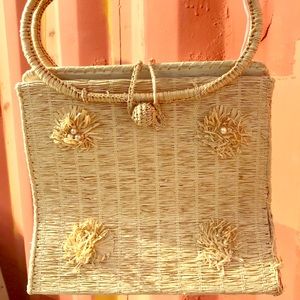 Vintage Ritter 1950’s straw handbag from Japan.
